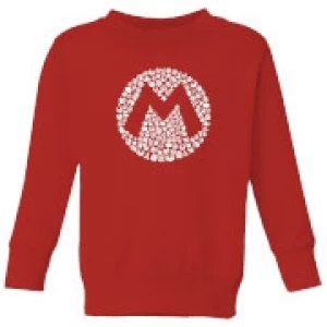 Image of Nintendo Super Mario Mario Items Logo Kid's Sweatshirt - Red - 5-6 Years