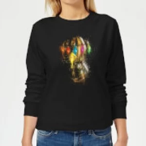 Image of Avengers Endgame Infinity Gauntlet Warlord Womens Sweatshirt - Black