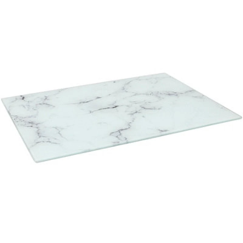 Image of Harbour Housewares Glass Chopping Board - 50 X 40Cm Marble Kitchen Dining Place Mats Cutting Mat Worktop Saver Cooking & Food Prep