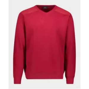 Image of Paul And Shark Marine V Neck Sweater - Red