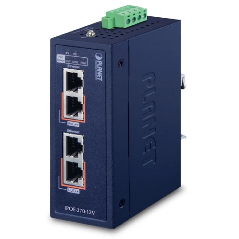 Image of PLANET IPOE-270-12V network switch Power over Ethernet (PoE) Blue