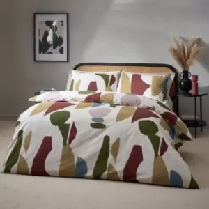 Image of Meta Abstract Cotton Rich Duvet Cover Set Multicolour, Multicolour / Single