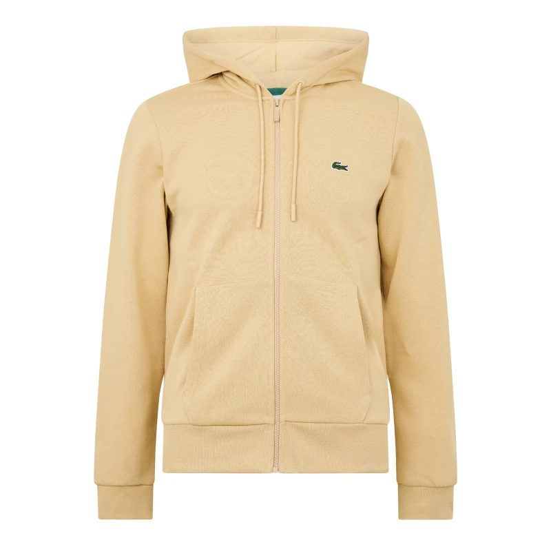 Image of Lacoste Croc Zip Hoodie - Beige Beige XS