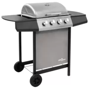 Image of Vidaxl Gas BBQ Grill With 4 Burners - Black And Silver