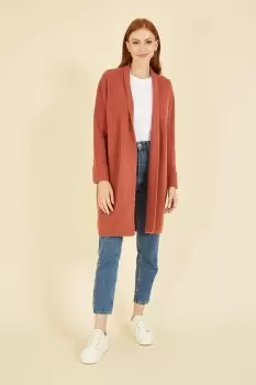 Image of Rust Knitted Long Cardigan