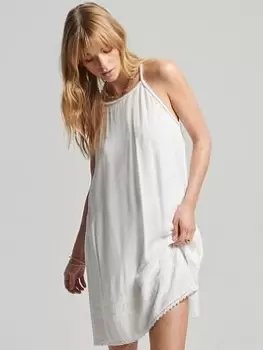 Image of Superdry Vintage Beach Cami Dress - White, Size 14, Women