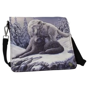 Image of Snow Kisses Wolf Embossed Shoulder Bag