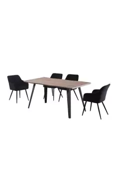 Image of 'Camden Rocco' LUX Dining Set a Table and Chairs Set of 4