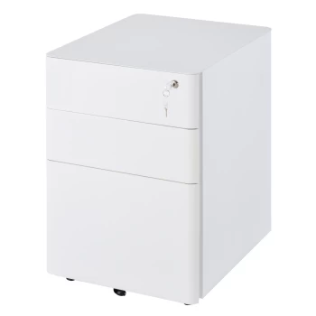 Image of Vinsetto Fully Assembled 3 Drawer Steel Metal Filing Cabinet Lockable Rolling Vertical File Cabinet White AOSOM UK