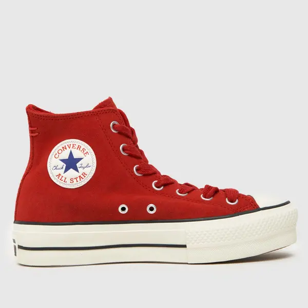 Image of Converse all star lift hi trainers in red Red UK 3 (EU 35)
