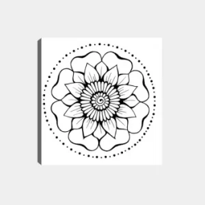 Image of MANDALA39 White Black Decorative Canvas Painting