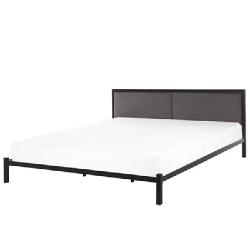 Image of Beliani Bed Metal Clamart 180 X 200 Cm (Eu Super King) Grey