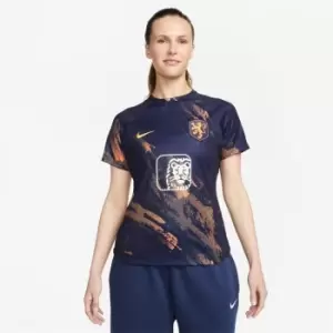 Image of Nike Netherlands Pre Match Shirt 2023 Womens - Blue