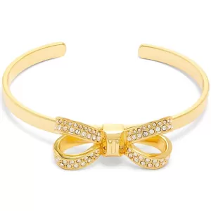 Image of Ted Baker Ladies Gold Plated Olexaa Opulent Pave Bow Bangle TBJ1564-02-02