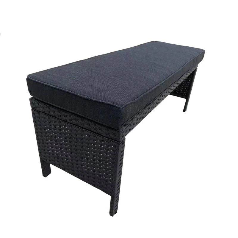 Image of FURNITURE ONE Patio Rattan Bench Seat Dark Brown