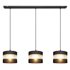Image of Helen Straight Bar Pendant Ceiling Light Black, Gold 65cm