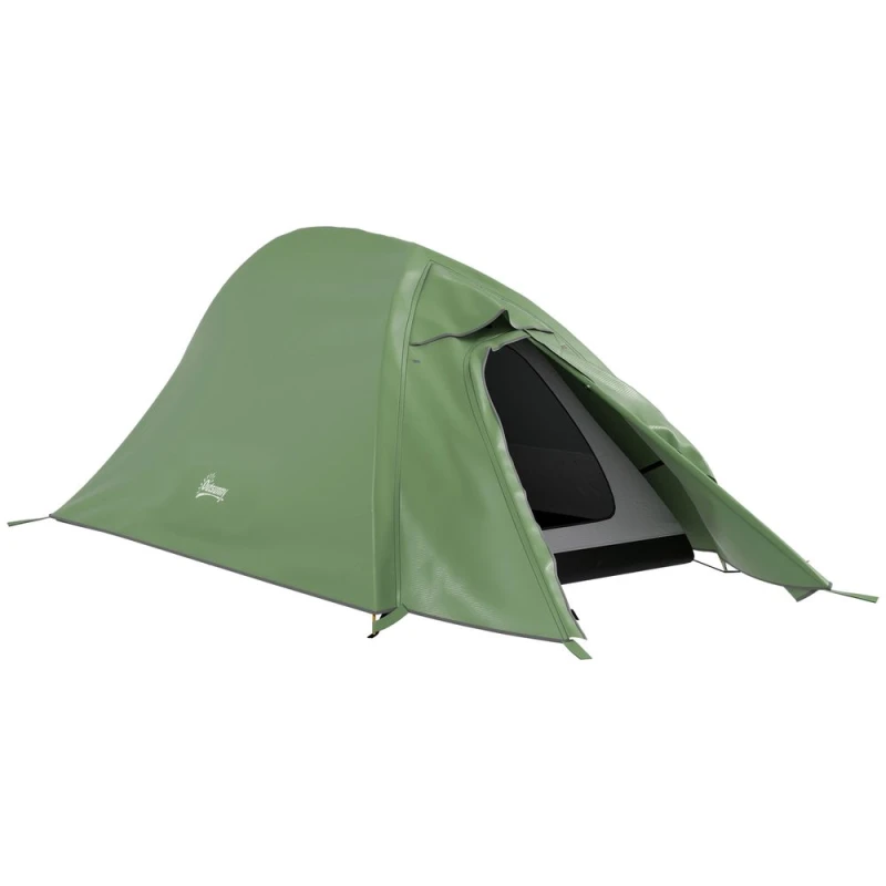 Image of Outsunny Double Layer Camping Tent for 1-2 Man - Green A20-424V00DG
