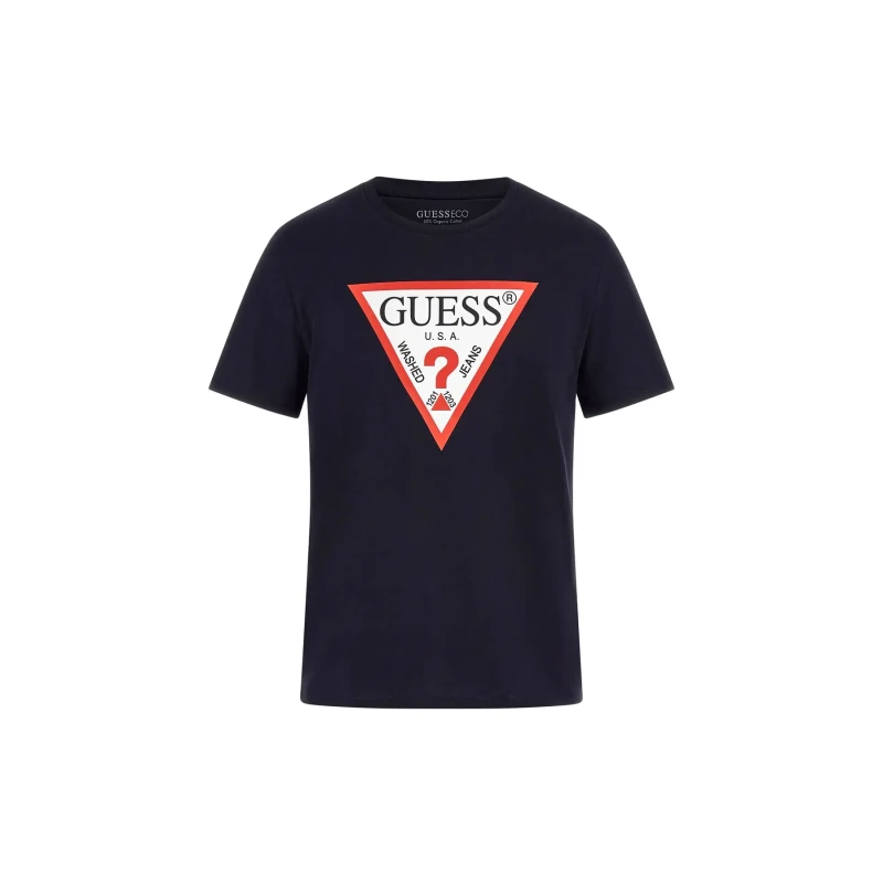 Image of Guess Round-neck logo T-Shirt Guess CN Original Bleu Male L