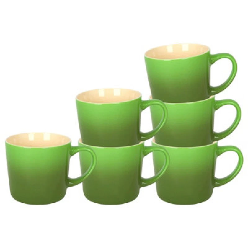 Image of Argon Tableware New Bone China Ombre Mugs - 330Ml - Green - Pack Of 6