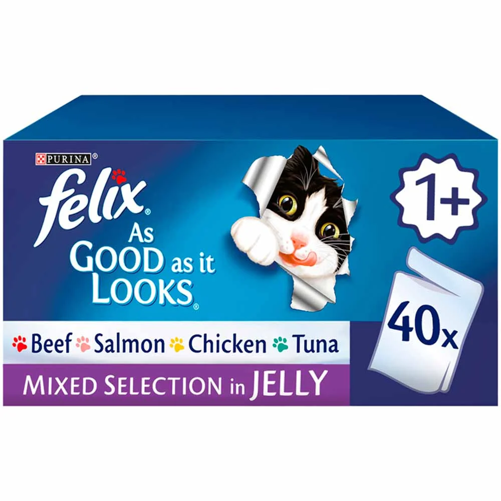 Image of Felix As Good As It Looks Mixed Selection Cat Food 40 x 100g