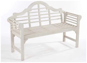 Image of Greenhurst Lutyens Style Bench Forest White Wooden