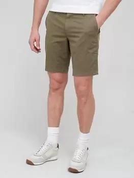 Image of BOSS Schino Slim Chino Shorts - Open Green , Open Green, Size 30, Men