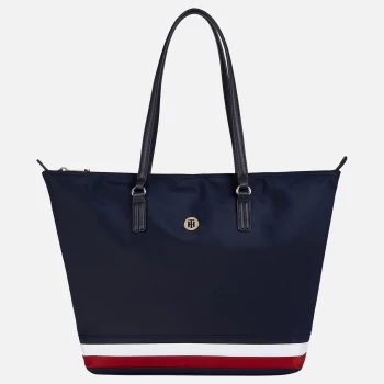 Image of Tommy Hilfiger Womens Poppy Tote Bag Corporate With Stripe - Navy Corporate