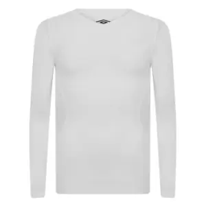 Image of Umbro pro Long Sleeve Baselayer Top Mens - White