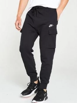 Image of Nike Sportswear Club Fleece Cargo Joggers - Black