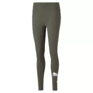 Image of Puma Power Logo Leggings Womens - Green
