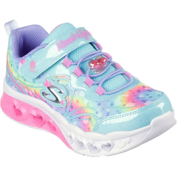 Image of Skechers Girls Flutter Heart Lights Groovy Swirl Trainers UK Size 2 (EU 35)