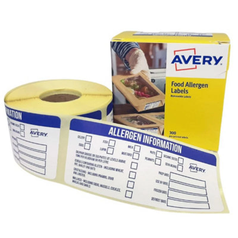 Image of Avery Allergen Food Labels 98x40mm (Pack 300) - ETIHACCP.UK