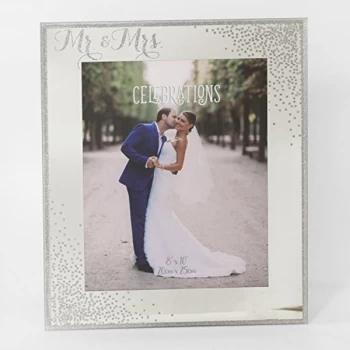 Image of 8" x 10" - Celebrations Glass Sparkle Frame - Mr & Mrs
