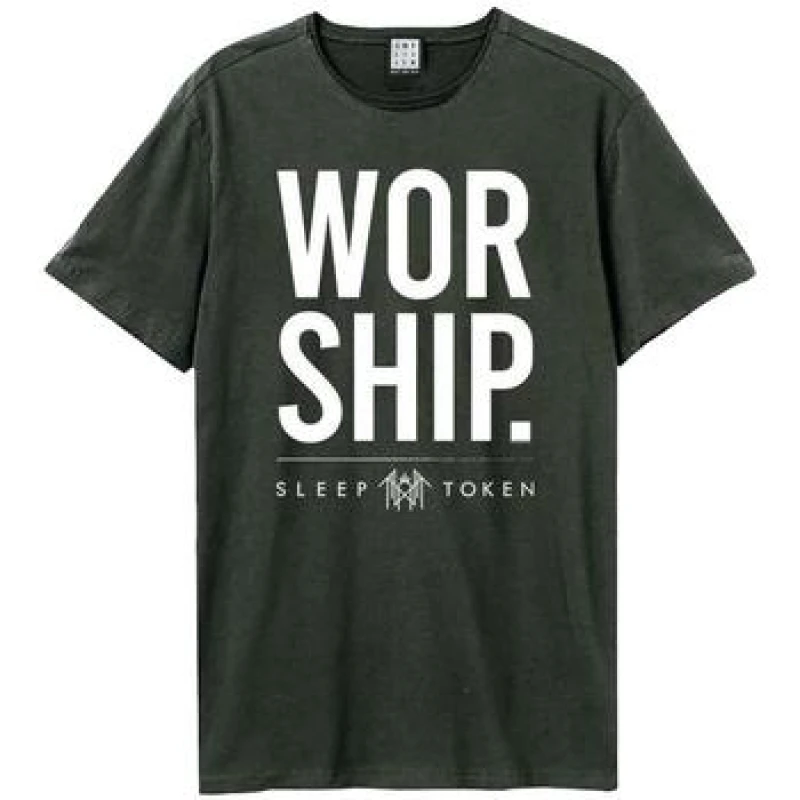 Image of Amplified Amplified Men Worship Sleep Token T-Shirt in Charcoal Size: X-Small Charcoal XS Male 5063574713450