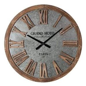 Image of Hometime Galvanised Metal Round Wall Clock 62cm