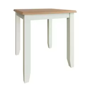 Image of Kettle Interiors Two Tone Oak & White Square Fixed Dining Table