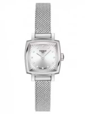 Image of Tissot Ladies T-Lady Lovely Square Diamond Mesh Bracelet Watch...