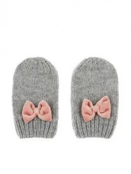 Image of Monsoon Baby Girls Ellie Floppy Ears Bunny Mittens - Grey