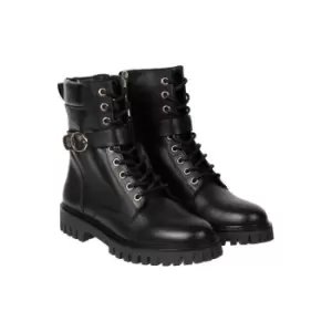 Image of Tommy Hilfiger Buckle Lace Up Boot - Black