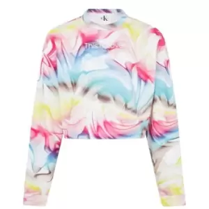 Image of Calvin Klein Jeans Calvin Klein Pride AOP Cropped Sweater Mens - Multi