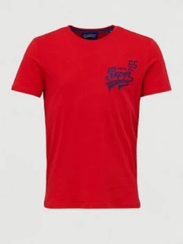 Image of Superdry Campus T-Shirt, Red, Size S, Men