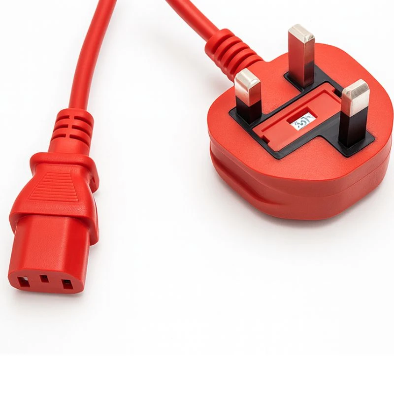 Image of FDL 2M 13A UK MAINS PLUG TO IEC C13 SOCKET - 1.0mm / 10A / RED