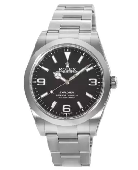 Image of Rolex Explorer Oyster Perpetual Black Dial Steel Mens Watch M214270-0003 M214270-0003