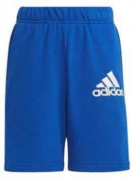 Image of adidas Junior Boys Badge Of Sport Shorts - Blue/White, Size 11-12 Years