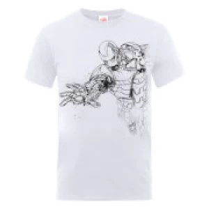 Image of Marvel Avengers Assemble Iron Man Mono Sketch T-Shirt - White - S