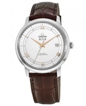 Image of Omega De Ville Prestige Co-Axial 39.5mm Silver Dial Brown Leather Strap Mens Watch 424.13.40.20.02.002 424.13.40.20.02.002