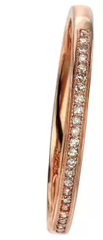 Image of Elements Gold GR513 52 9ct Rose Gold Diamond Set Pave Ring Jewellery