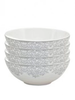 Image of Monsoon Denby Filigree Silver Cereal Bowls ; Set Of 4