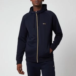 Image of Hugo Boss Zip Hooded Sweatshirt Navy/Gold 402 Men