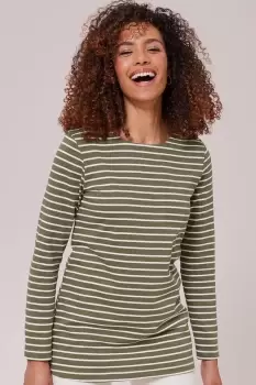 Image of Long Sleeve Stripe Jersey Tunic